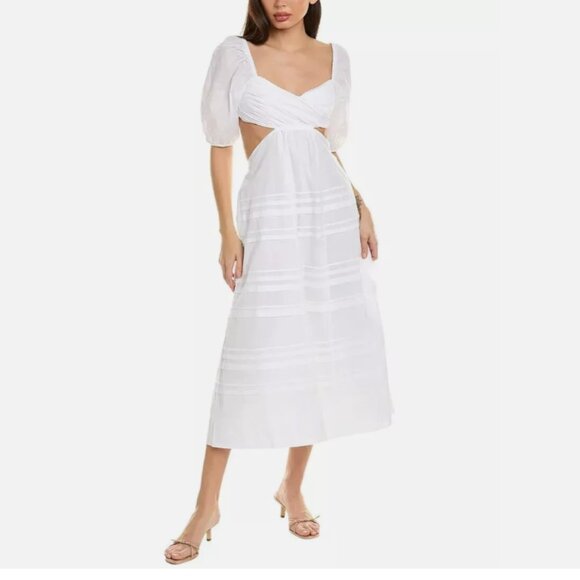 STAUD Cut-Out Tiered Midi Dress - Picture 2 of 10